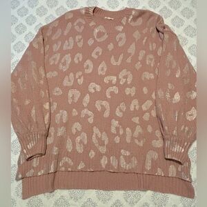 Pink Leopard Print Sweater